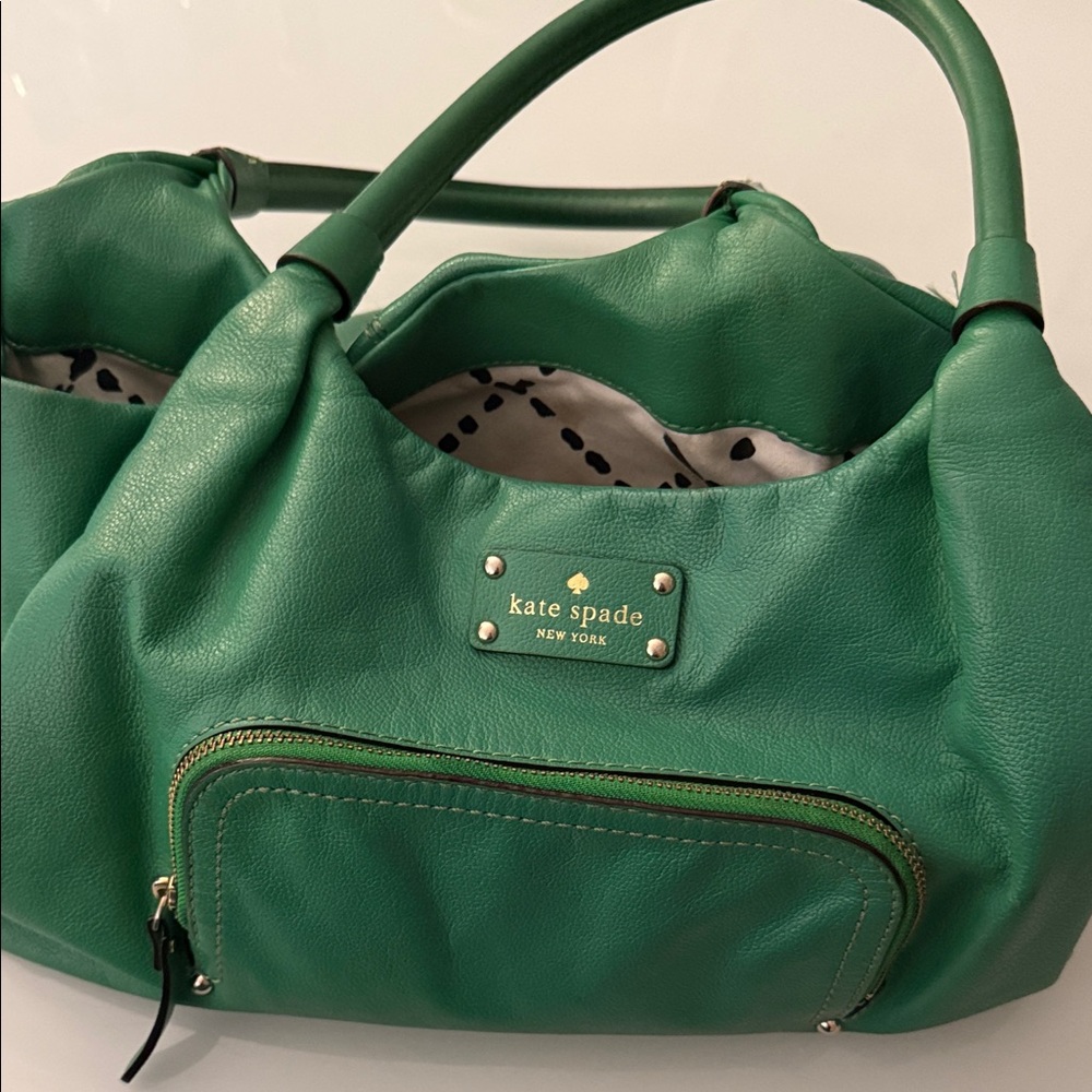 Kate Spade Green Hobo Bag with Front Pocket